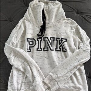 PINK Victoria's Secret Women's Light Gray Hoodie